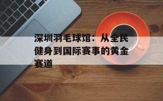 深圳羽毛球馆：从全民健身到国际赛事的黄金赛道