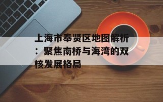 上海市奉贤区地图解析：聚焦南桥与海湾的双核发展格局