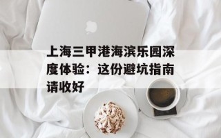 上海三甲港海滨乐园深度体验：这份避坑指南请收好