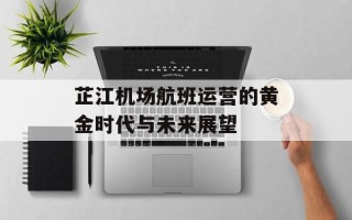 芷江机场航班运营的黄金时代与未来展望