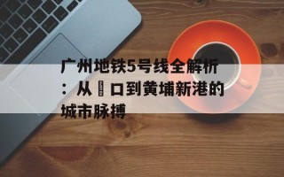 广州地铁5号线全解析：从滘口到黄埔新港的城市脉搏