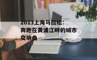 2013上海马拉松：奔跑在黄浦江畔的城市交响曲