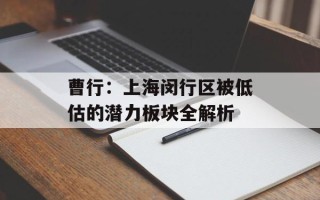 曹行：上海闵行区被低估的潜力板块全解析