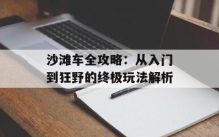 沙滩车全攻略：从入门到狂野的终极玩法解析