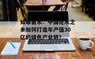 如皋苗木：中国花木之乡如何打造年产值30亿的绿色产业链？