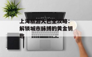上海旅游大巴全攻略：解锁城市脉搏的黄金钥匙