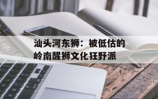 汕头河东狮：被低估的岭南醒狮文化狂野派