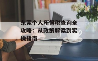 东莞个人所得税查询全攻略：从政策解读到实操指南