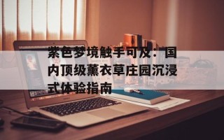 紫色梦境触手可及：国内顶级薰衣草庄园沉浸式体验指南