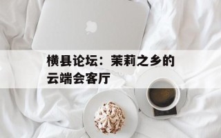 横县论坛：茉莉之乡的云端会客厅