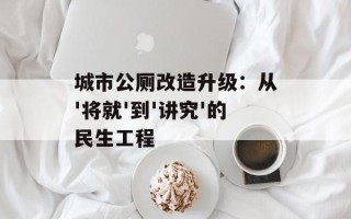 城市公厕改造升级：从'将就'到'讲究'的民生工程