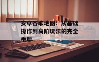 安卓谷歌地图：从基础操作到高阶玩法的完全手册